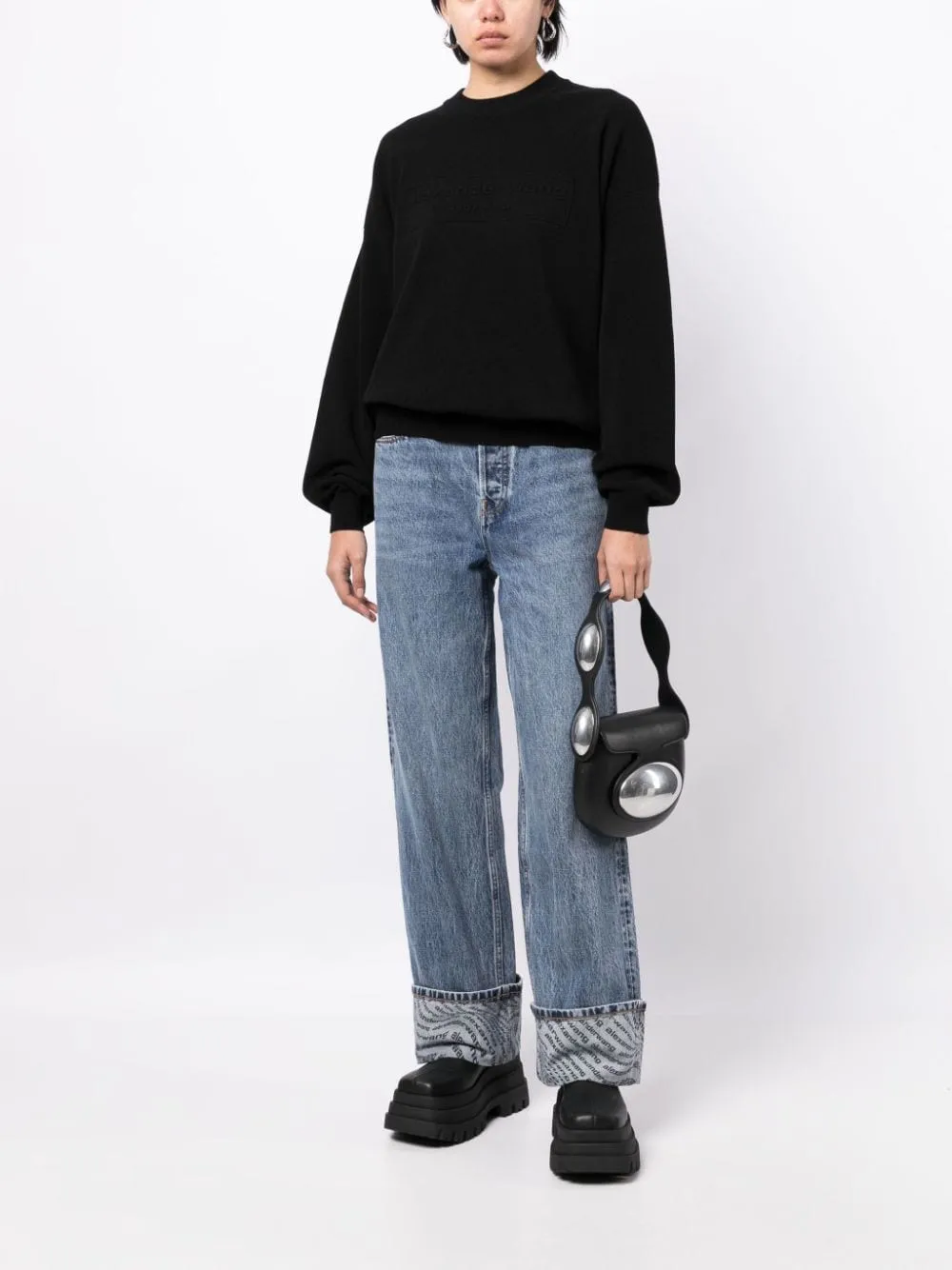 ALEXANDER WANG - Women Embossed Logo Ribbed Pullover