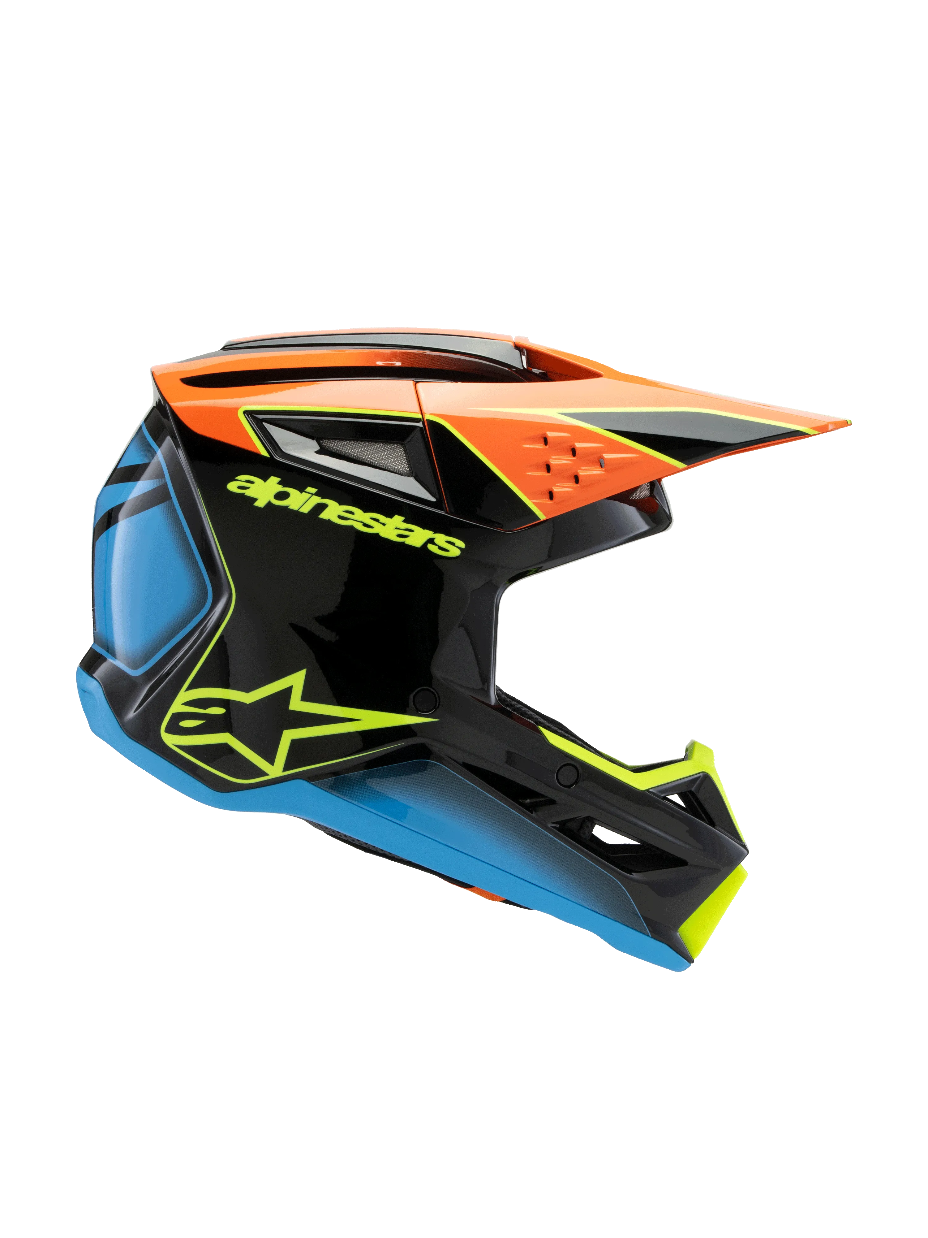 Alpinestars - 2025 SM3 Youth Fray Black Orange Yellow Glossy MX Helmet