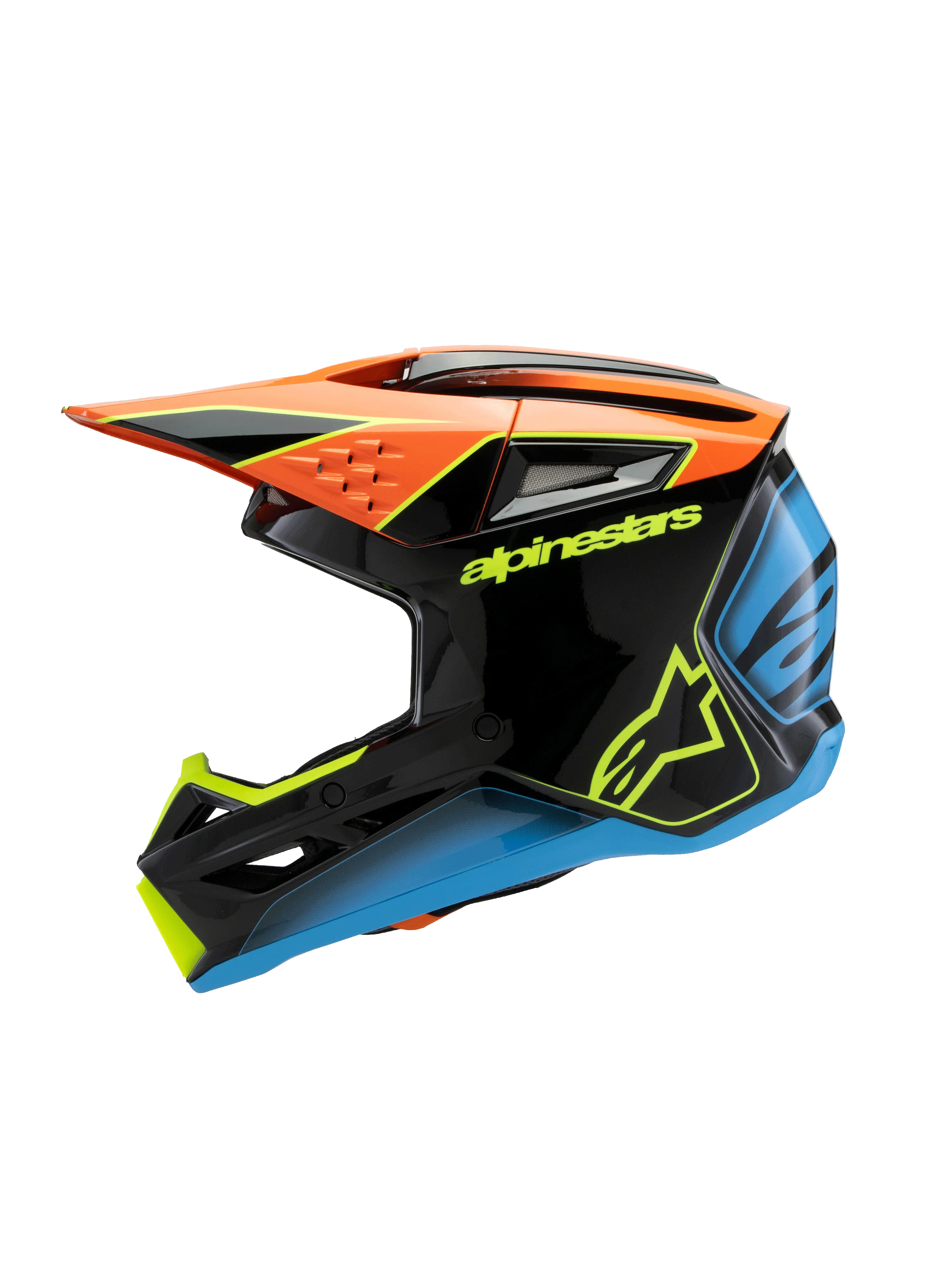 Alpinestars - 2025 SM3 Youth Fray Black Orange Yellow Glossy MX Helmet