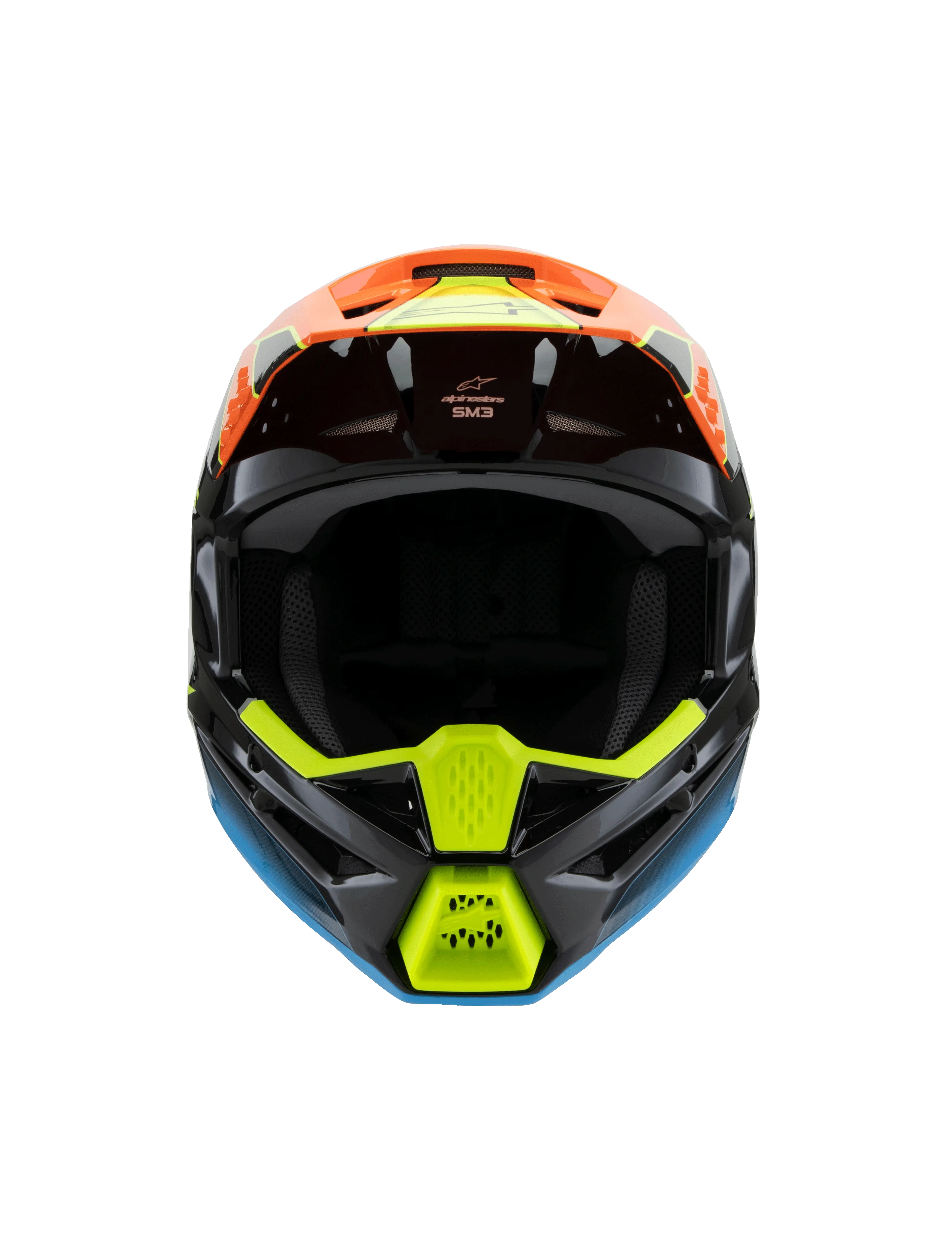 Alpinestars - 2025 SM3 Youth Fray Black Orange Yellow Glossy MX Helmet