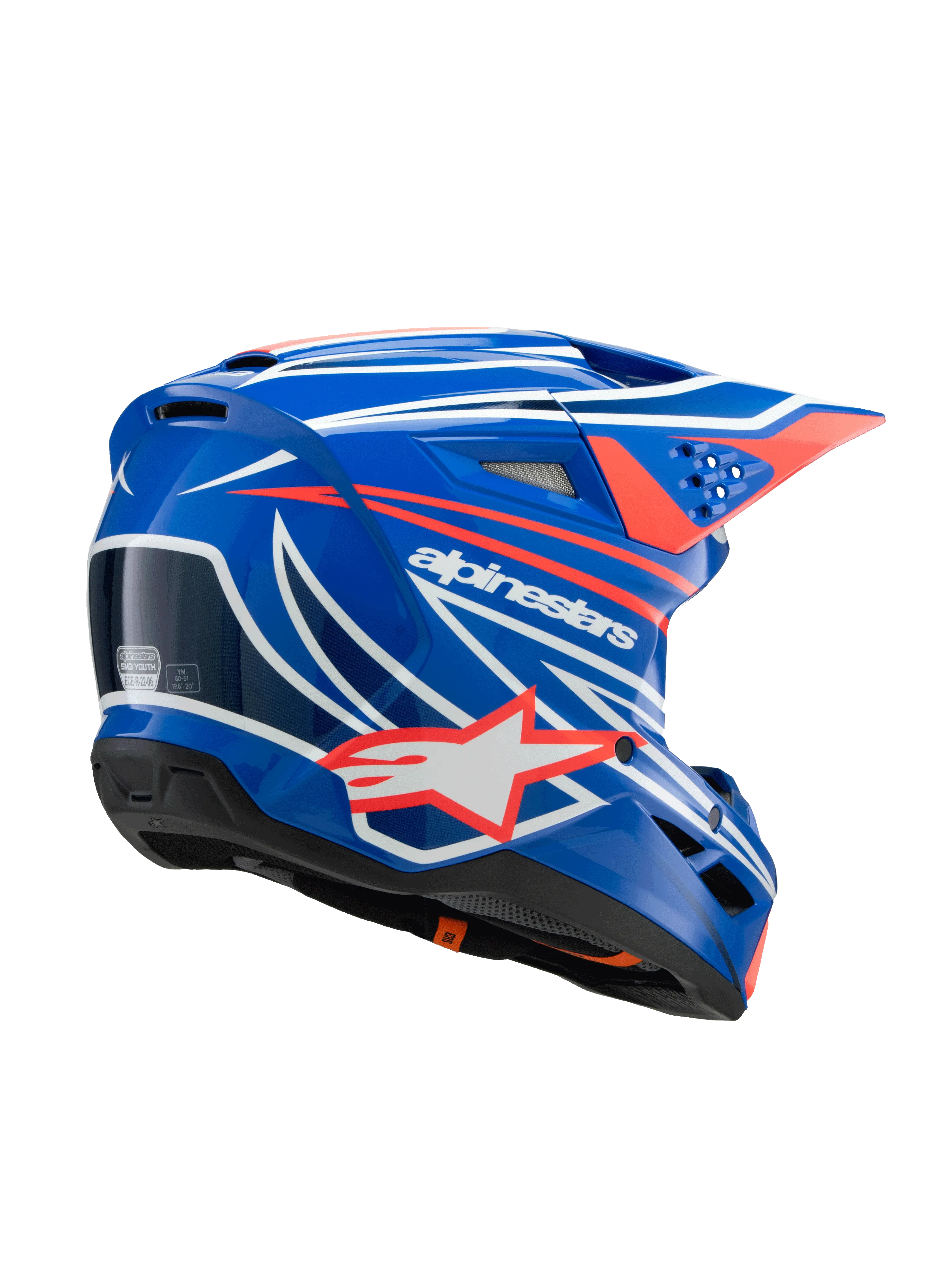 Alpinestars - 2025 SM3 Youth Wurx Blue Red White Black Glossy MX Helmet