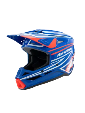 Alpinestars - 2025 SM3 Youth Wurx Blue Red White Black Glossy MX Helmet