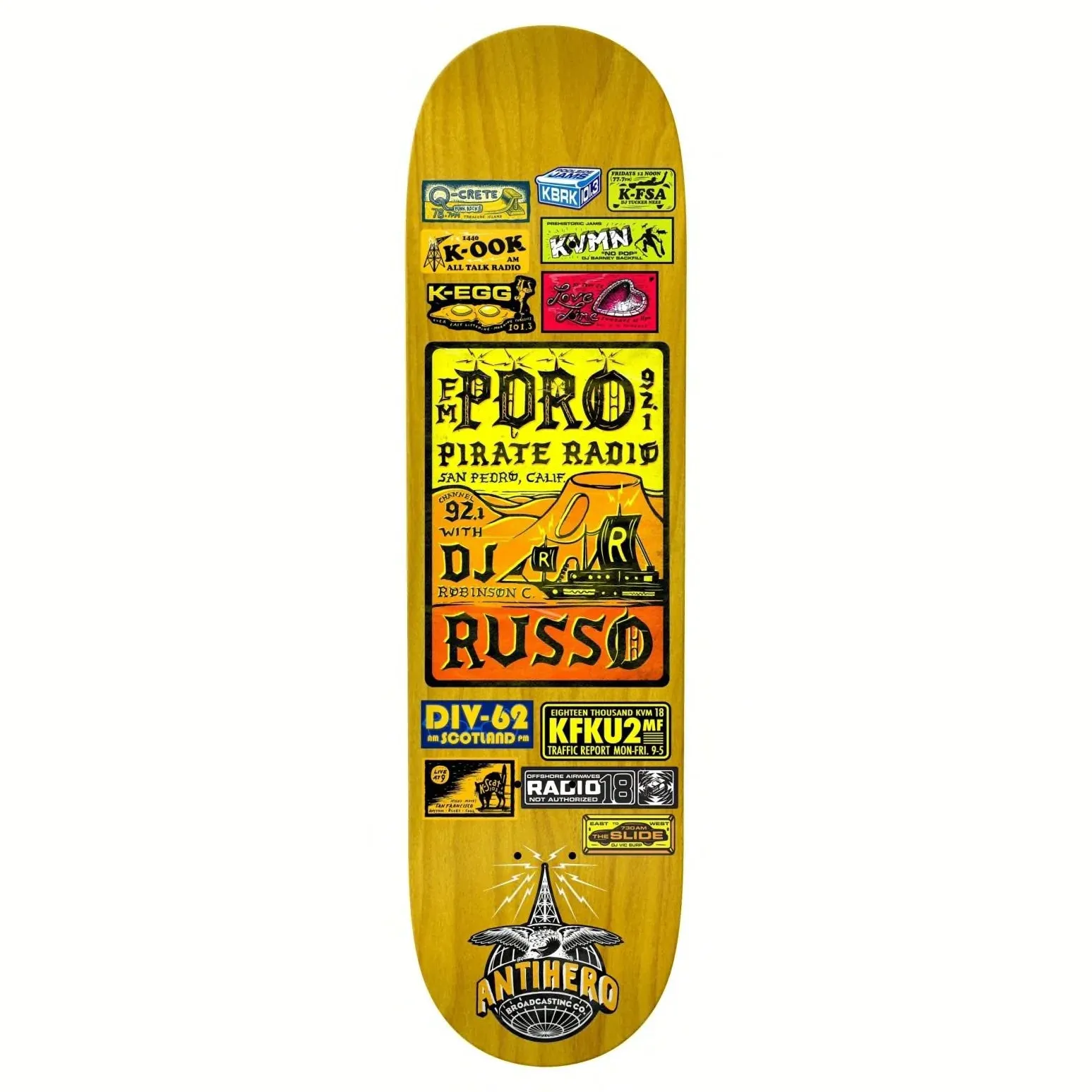 ANTIHERO SKATEBOARDS RUSSO BROADCASTING DECK 8.38