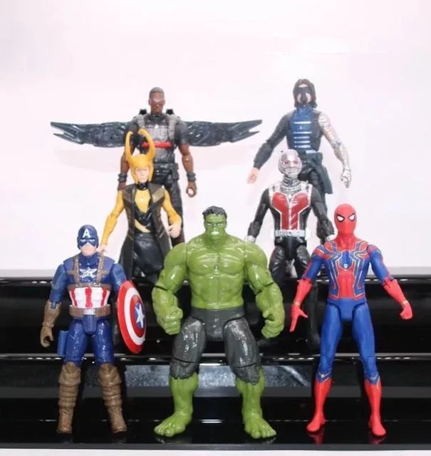 Avengers 3 civil war Hulk Iron Man Spiderman Thanos Vision Captain America Ant Man Thor Loki PVC Action Figure Set Kids Toys