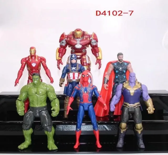 Avengers 3 civil war Hulk Iron Man Spiderman Thanos Vision Captain America Ant Man Thor Loki PVC Action Figure Set Kids Toys