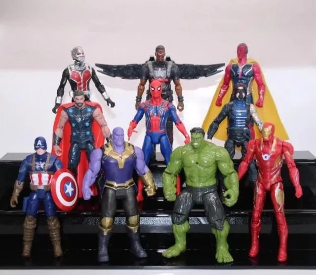 Avengers 3 civil war Hulk Iron Man Spiderman Thanos Vision Captain America Ant Man Thor Loki PVC Action Figure Set Kids Toys