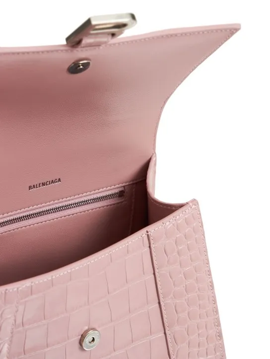 Balenciaga   Small Hourglass embossed leather bag 