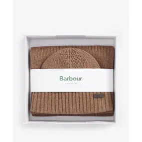 Barbour Carlton Fleck Beanie & Scarf Gift Set MGS0047BE31 Sandstone