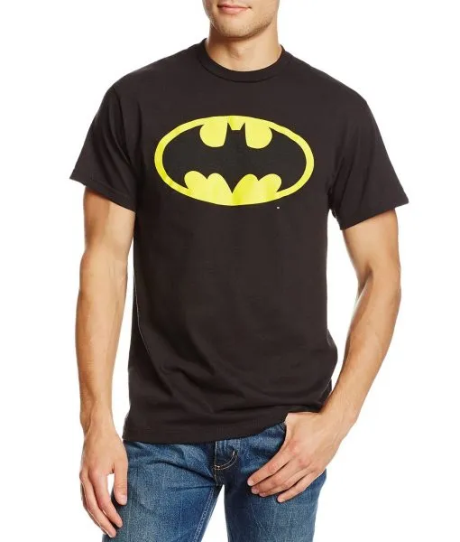 Batman Classic Logo Black T-Shirt - Men's T-shirts