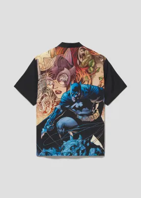 Batman Open Collar Short Sleeve Shirt (Batman_Comics Cover)