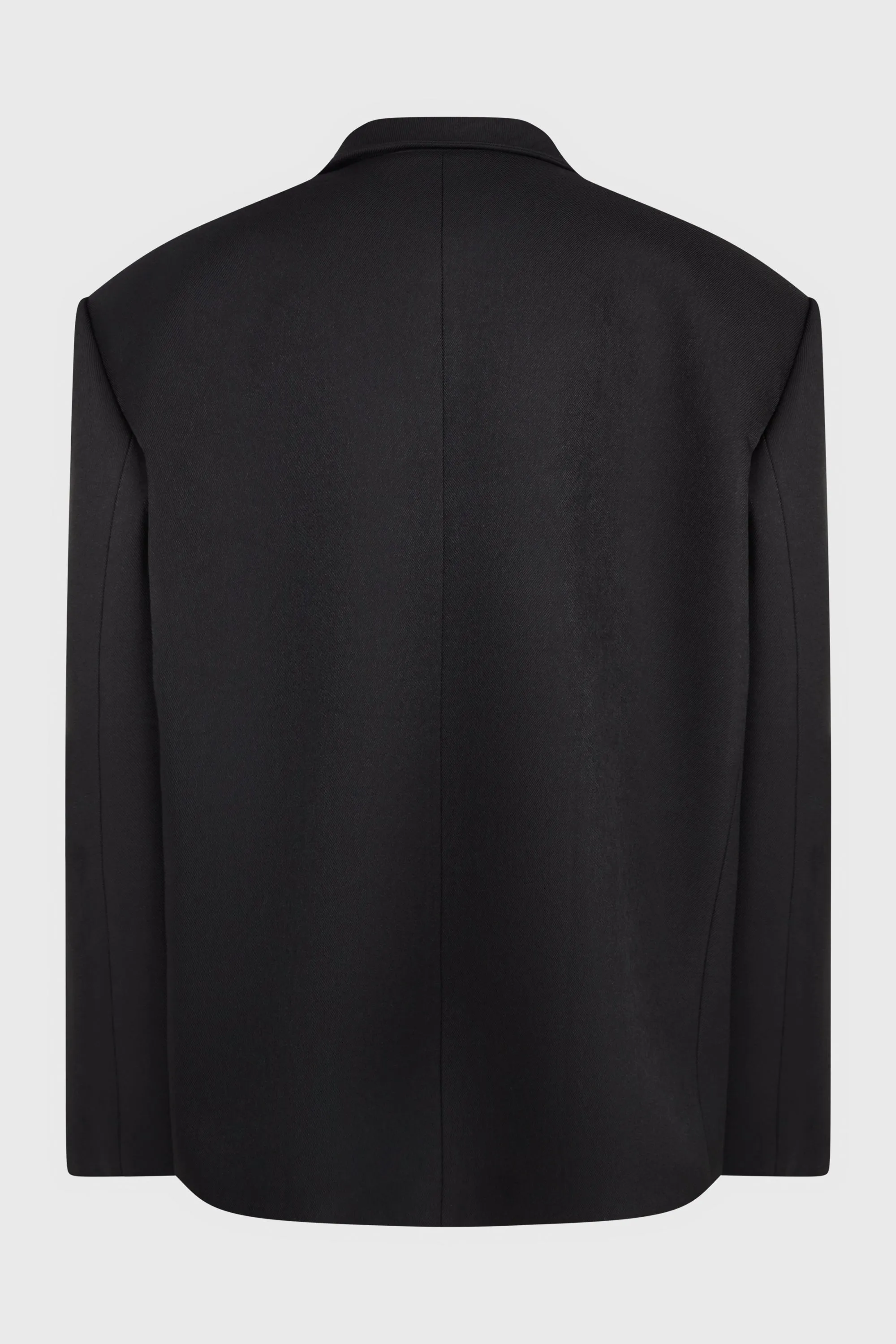 BLACK OVERSIZED STAND COLLAR JACKET