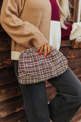 Brunch In Nashville Tweed Crossbody In Wine