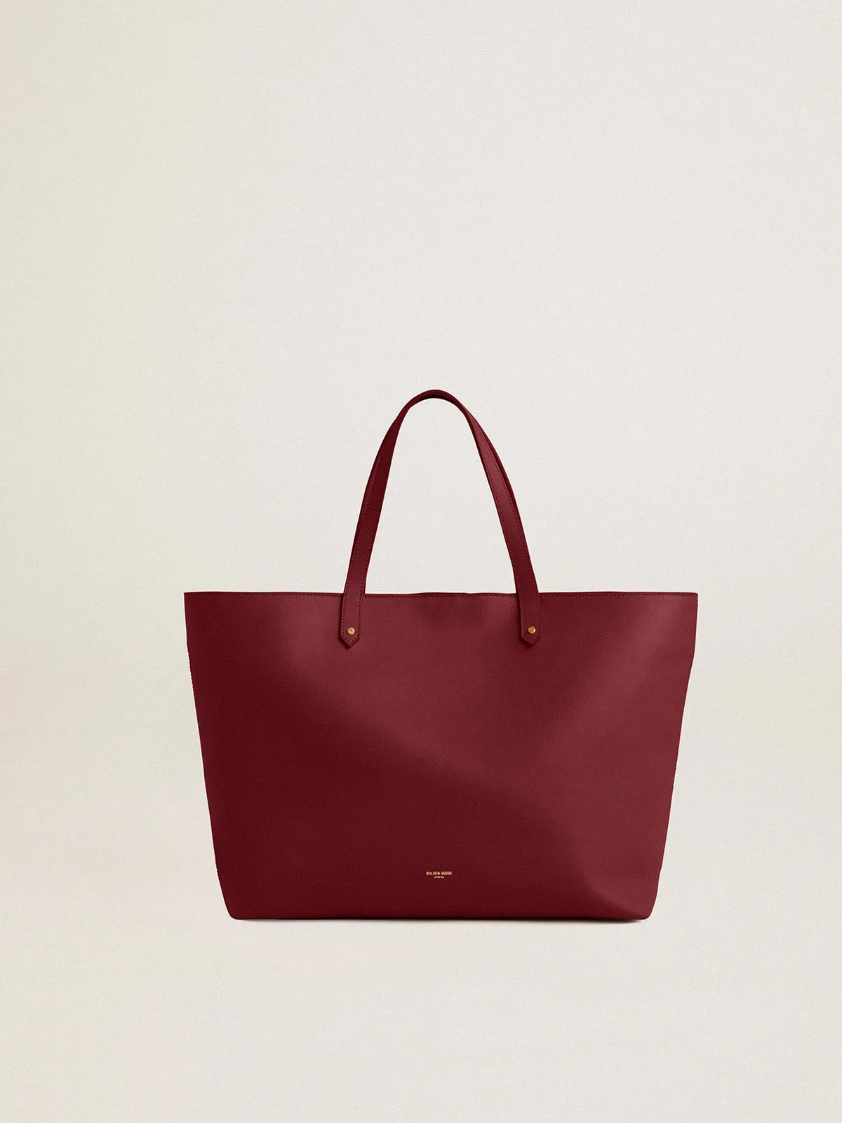 Burgundy Pasadena Bag in smooth leather with gold logo