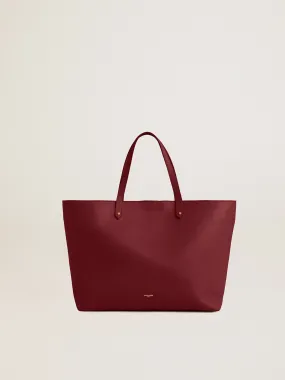 Burgundy Pasadena Bag in smooth leather with gold logo