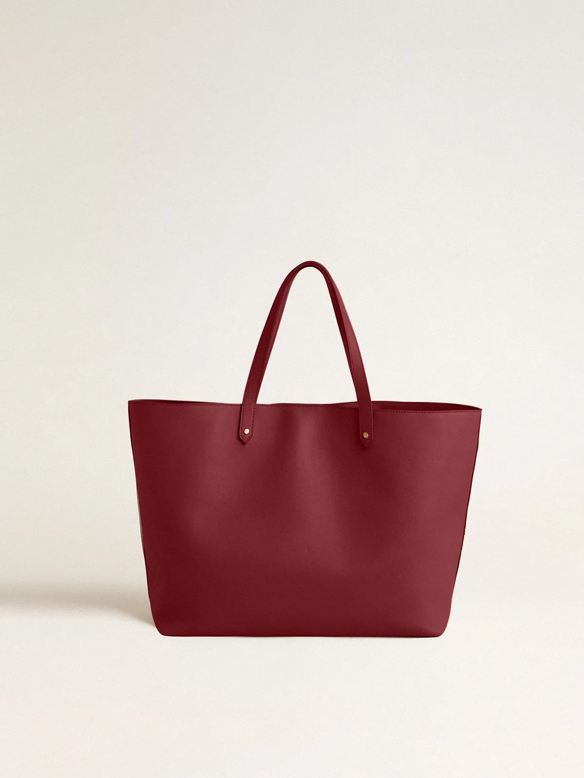 Burgundy Pasadena Bag in smooth leather with gold logo