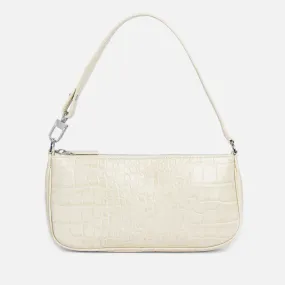 BY FAR Women's Rachel Croco Embossed Leather Bag - Cream | Coggles