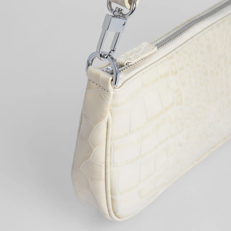 BY FAR Women's Rachel Croco Embossed Leather Bag - Cream | Coggles