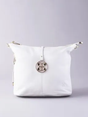 Cartmel Leather Cross Body Bag in Off-White