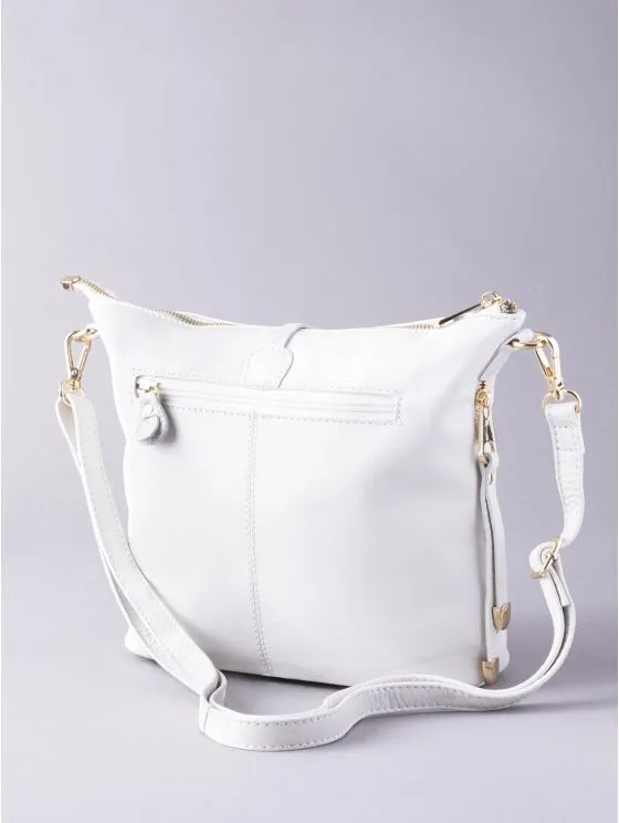 Cartmel Leather Cross Body Bag in Off-White