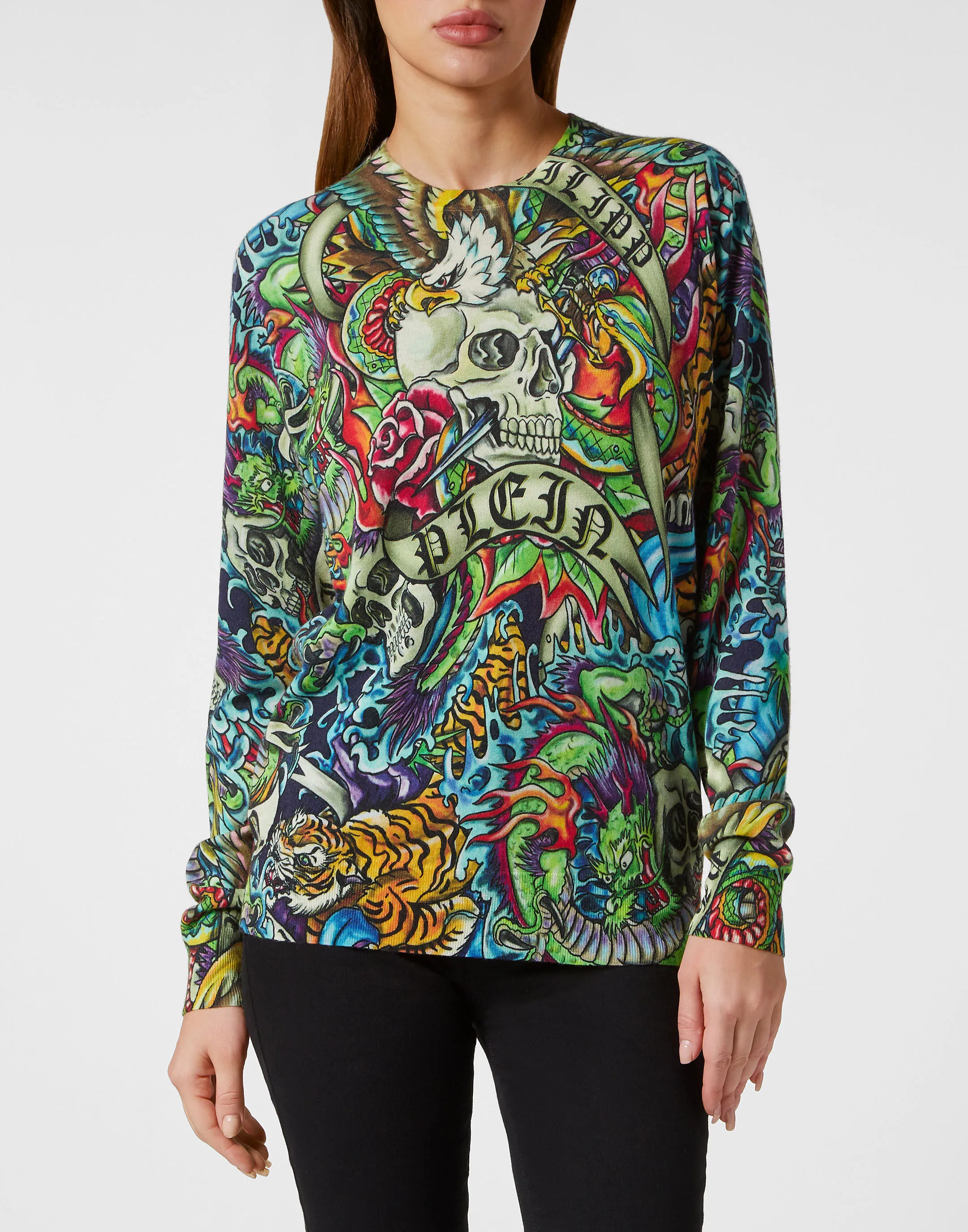 Cashmere Pullover Round Neck Ls Tattoo