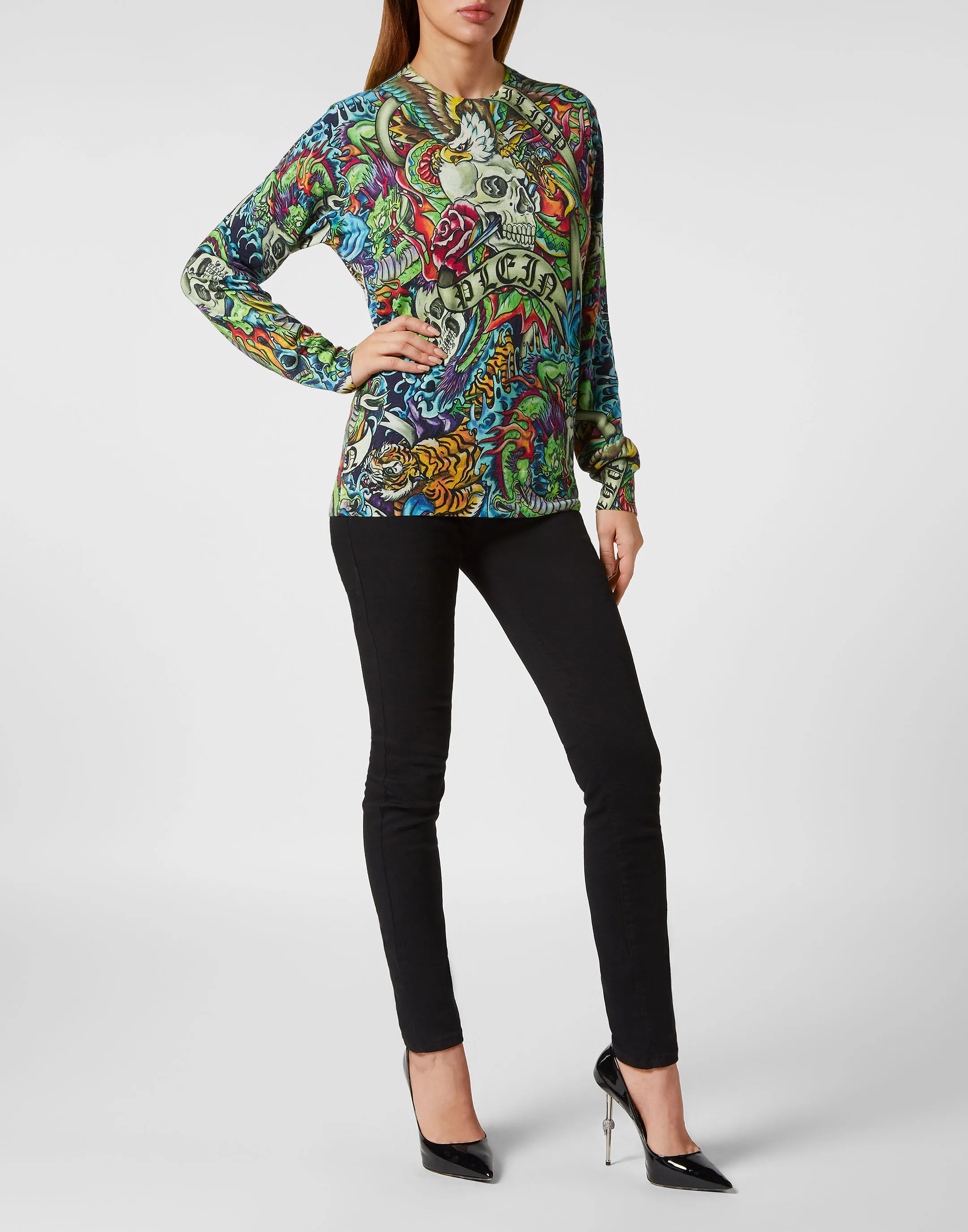 Cashmere Pullover Round Neck Ls Tattoo