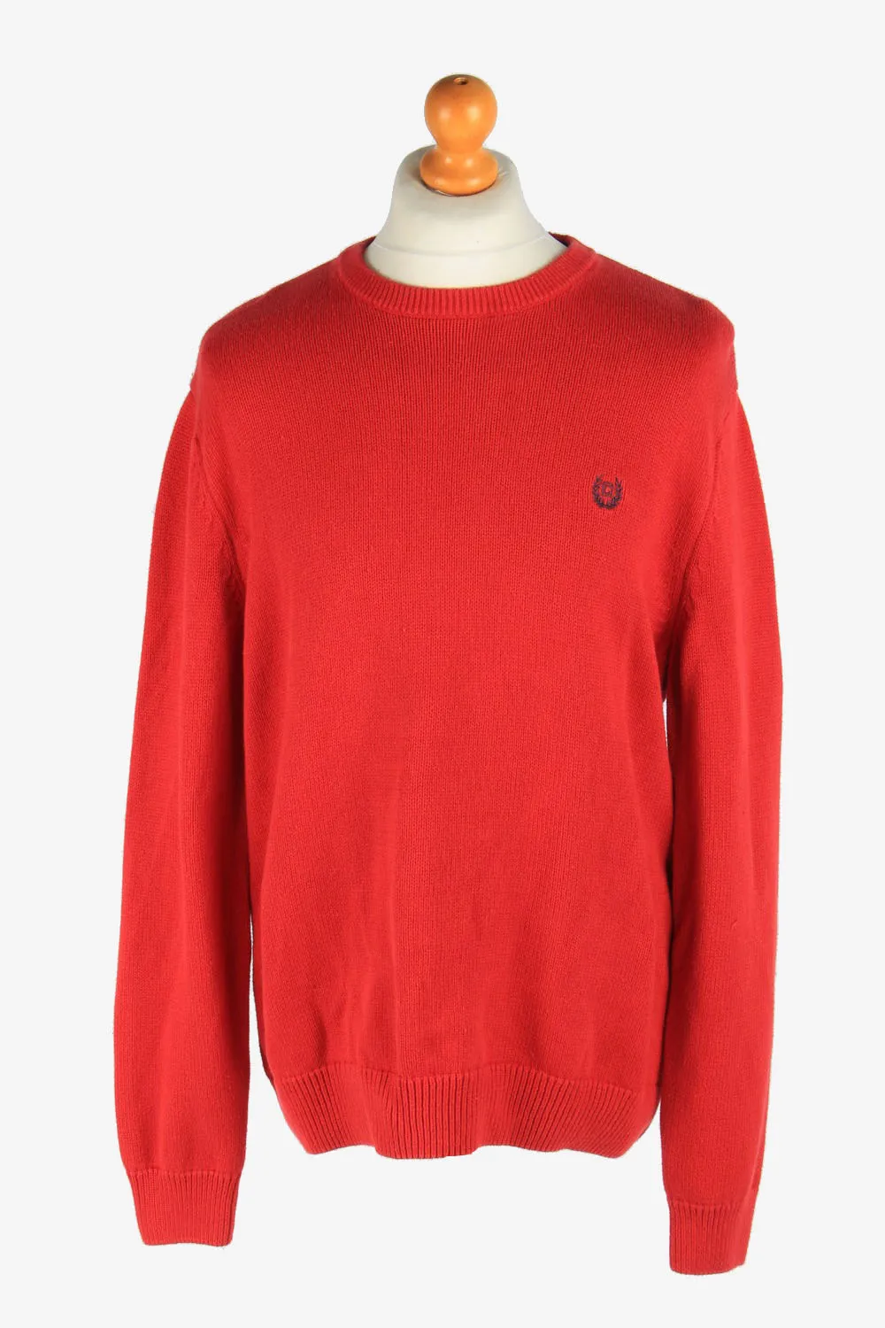 Chaps Crew Neck Jumper Pullover 90s Red L - Pepper Tree London