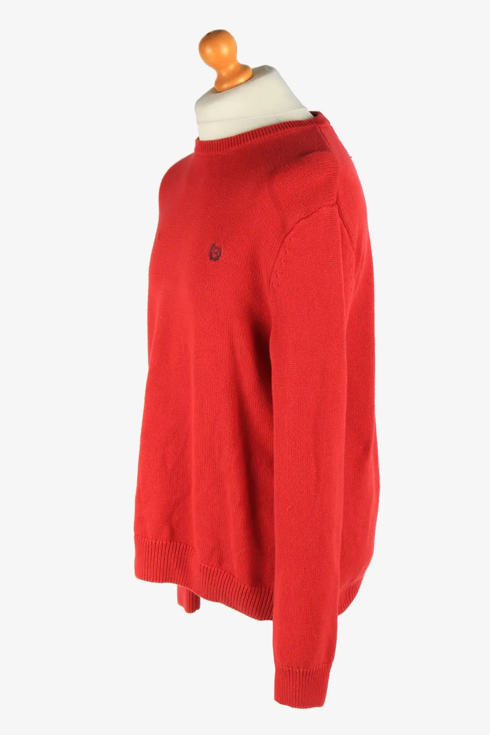 Chaps Crew Neck Jumper Pullover 90s Red L - Pepper Tree London