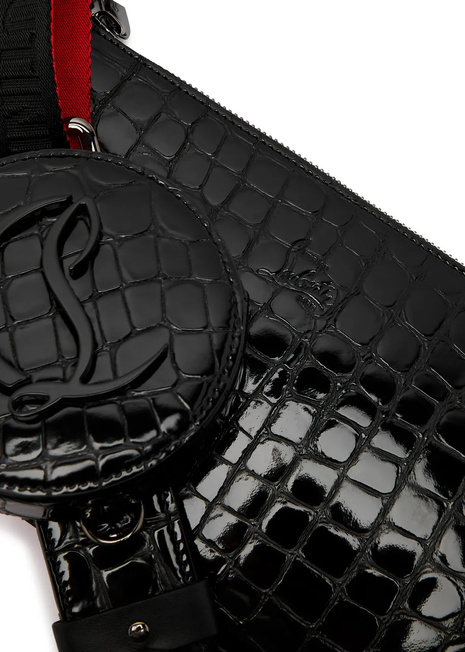 CHRISTIAN LOUBOUTIN Loubila crocodile-effect leather cross-body bag -                         -                     -           