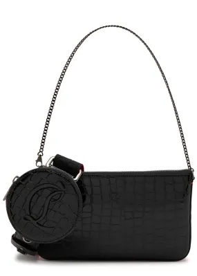 CHRISTIAN LOUBOUTIN Loubila crocodile-effect leather cross-body bag -                         -                     -           