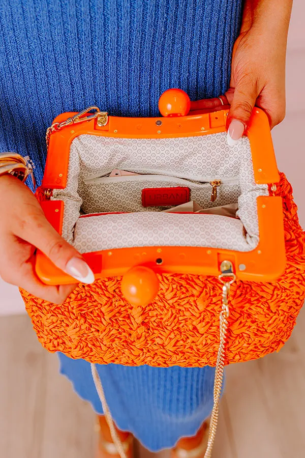 Coastal Canvas Woven Crossbody In Orange