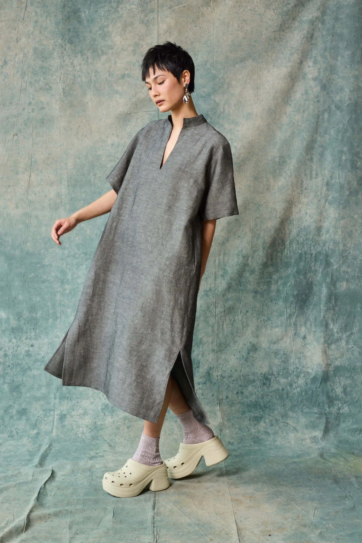 Collared Pullover Dress - Graphite