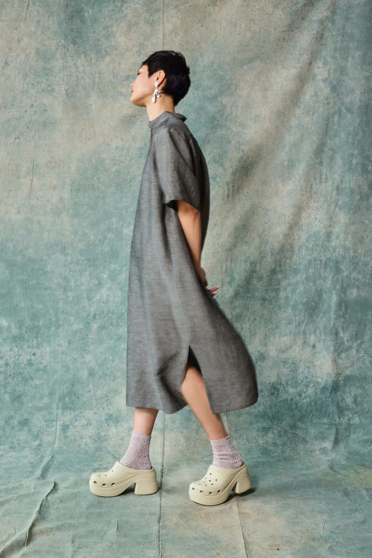 Collared Pullover Dress - Graphite