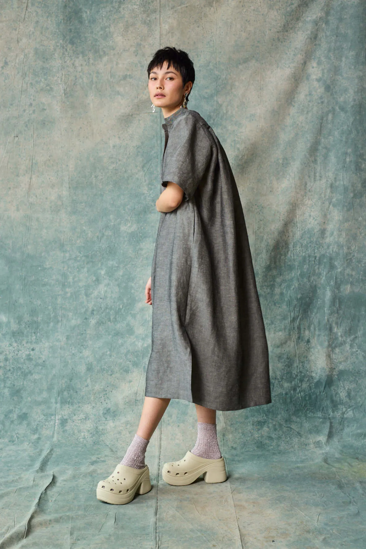 Collared Pullover Dress - Graphite