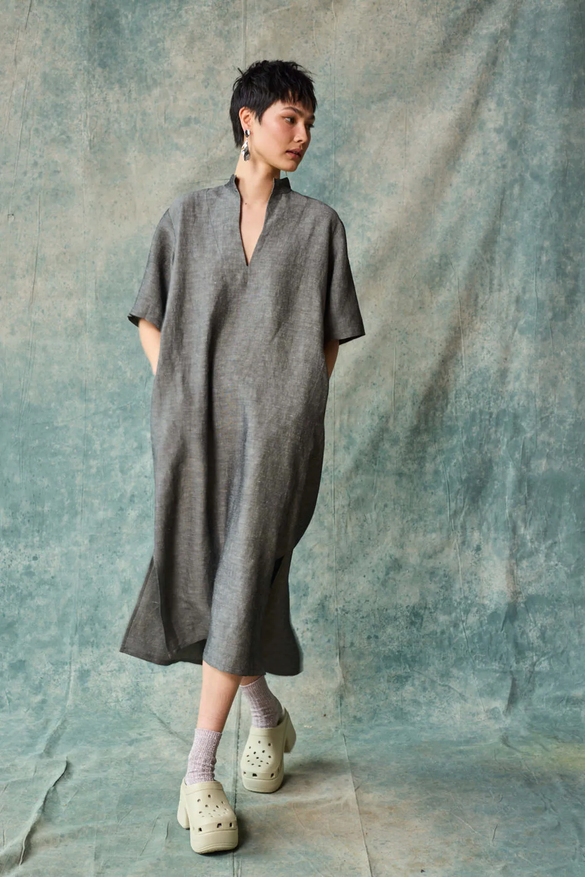 Collared Pullover Dress - Graphite