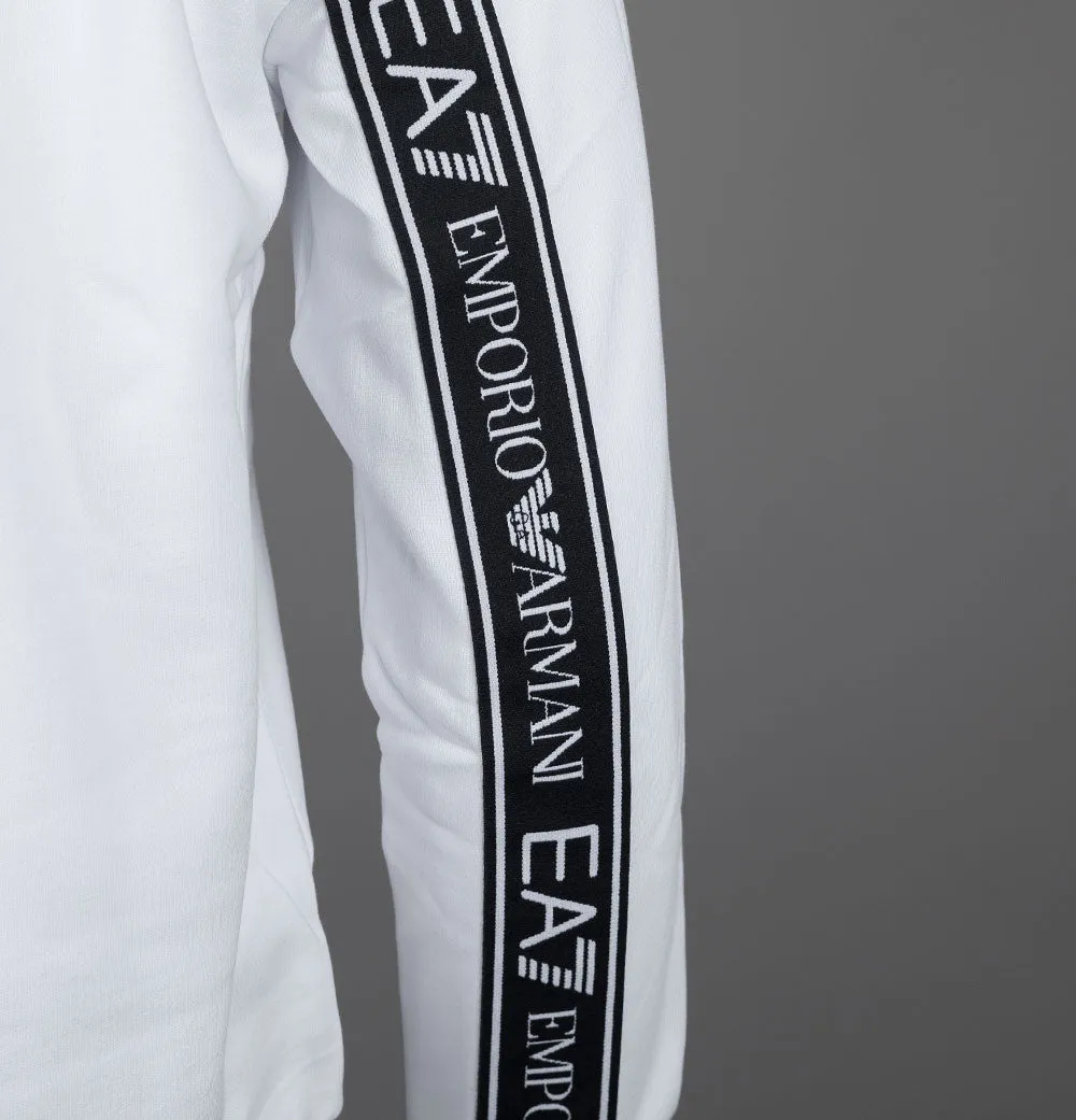 EA7 Logo Series Back Taping Hoodie White