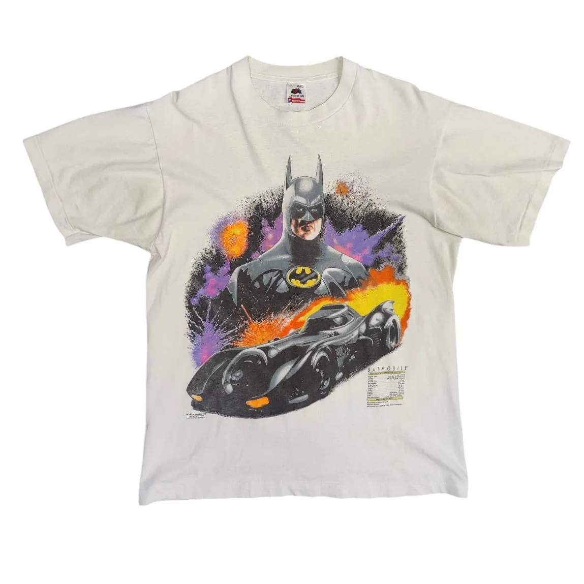 Fruit Of The Loom Batman Batmobile Vintage 1989 Tshirt