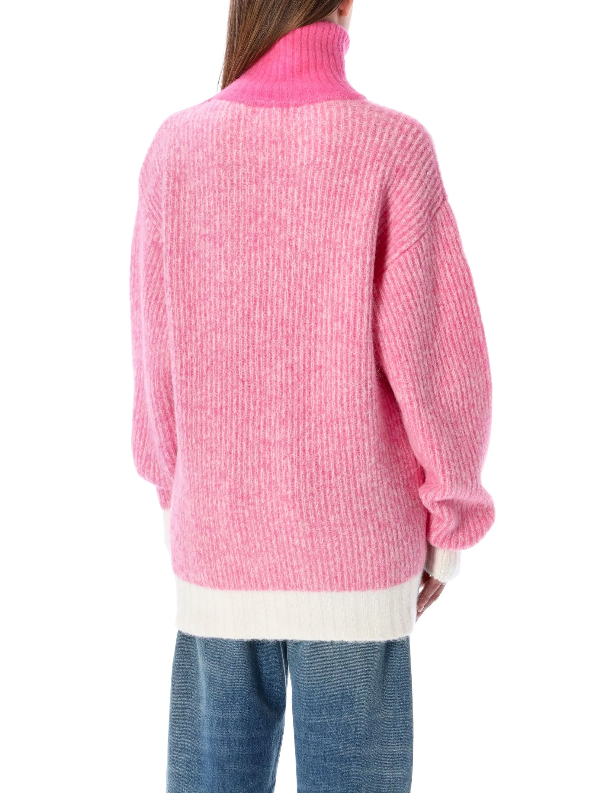 Ganni Zipped Highneck Knitted Pullover