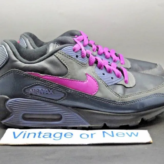 Girls' Nike Air Max '90 Anthracite Black Purple Spark Ru...