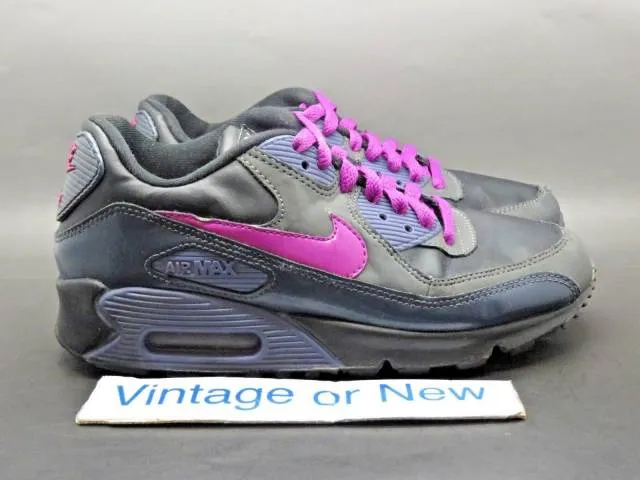 Girls' Nike Air Max '90 Anthracite Black Purple Spark Ru...