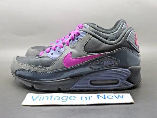 Girls' Nike Air Max '90 Anthracite Black Purple Spark Ru...