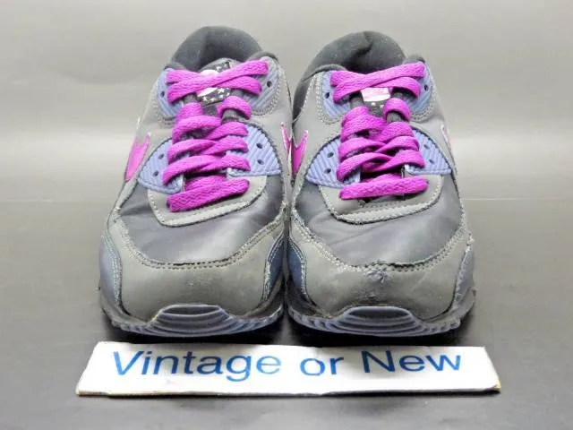 Girls' Nike Air Max '90 Anthracite Black Purple Spark Ru...