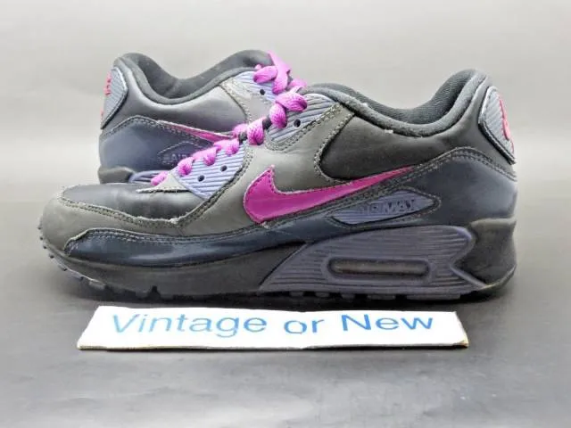 Girls' Nike Air Max '90 Anthracite Black Purple Spark Ru...