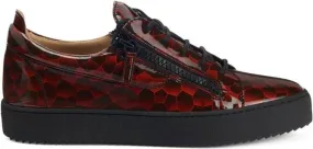 Giuseppe Zanotti Frankie geometric-pattern glazed sneakers Red