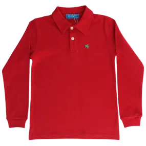 Harry Long Sleeve Polo- Red