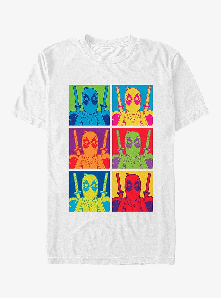 Hot Topic Marvel Deadpool Pop Art Color Panels T-Shirt