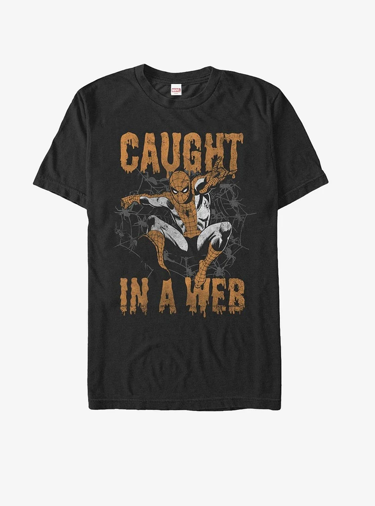 Hot Topic Marvel Halloween Spider-Man Web T-Shirt