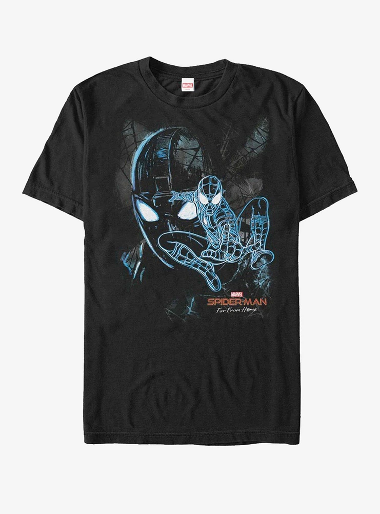 Hot Topic Marvel Spider-Man Far From Home Spider Dark T-Shirt