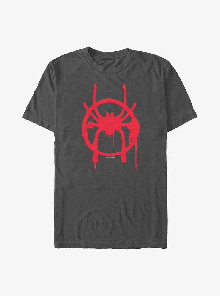 Hot Topic Marvel Spider-Man Spider-Verse Miles Symbol Navy T-Shirt