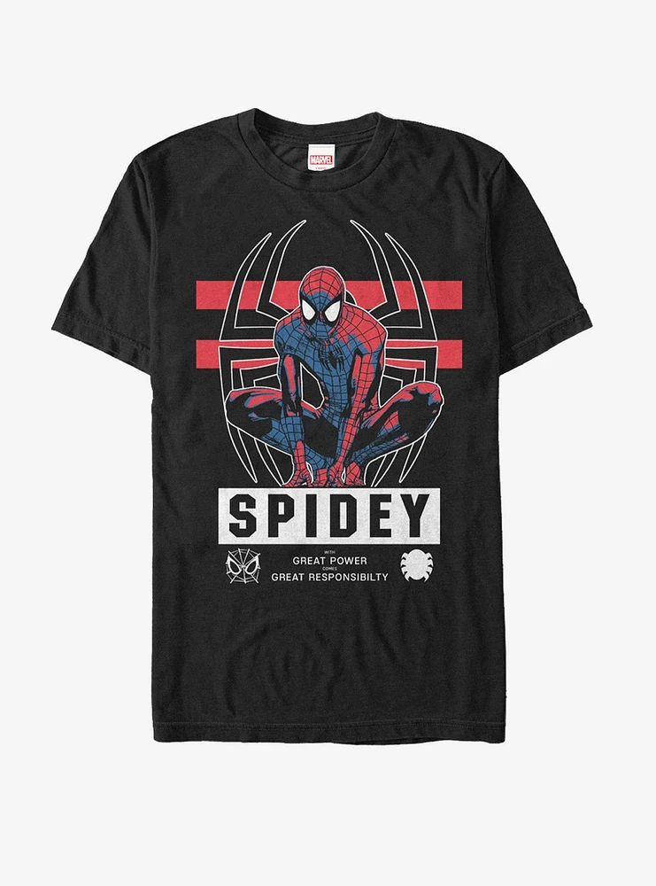 Hot Topic Marvel Spider-Man Spidey Great Responsibility T-Shirt