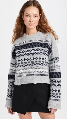 Juun. J   Multi Patterned Short Length Knitted Pullover 